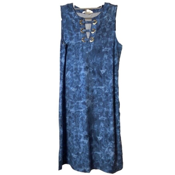 NEW MICHAEL KORS SCOOP KEY NECK PULLOVER TRUE NAVY DRESS‎ SIZE XS - Picture 1 of 5